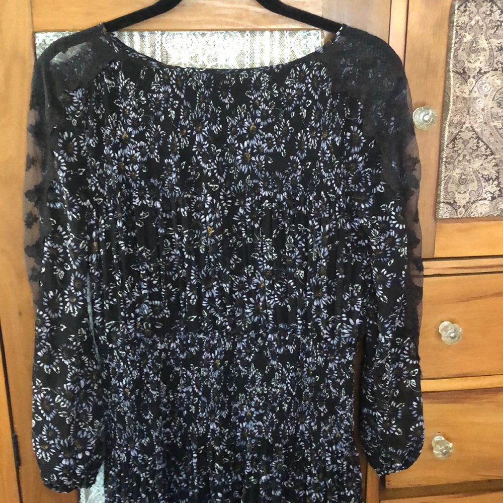 FREE PEOPLE DRESS BLACK FLORAL SZ S